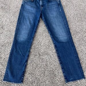 Agolde Sophie Skinny Jeans Mid Rise Zip Fly Light Wash Raw Hem Women’s Size 29